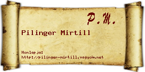 Pilinger Mirtill névjegykártya